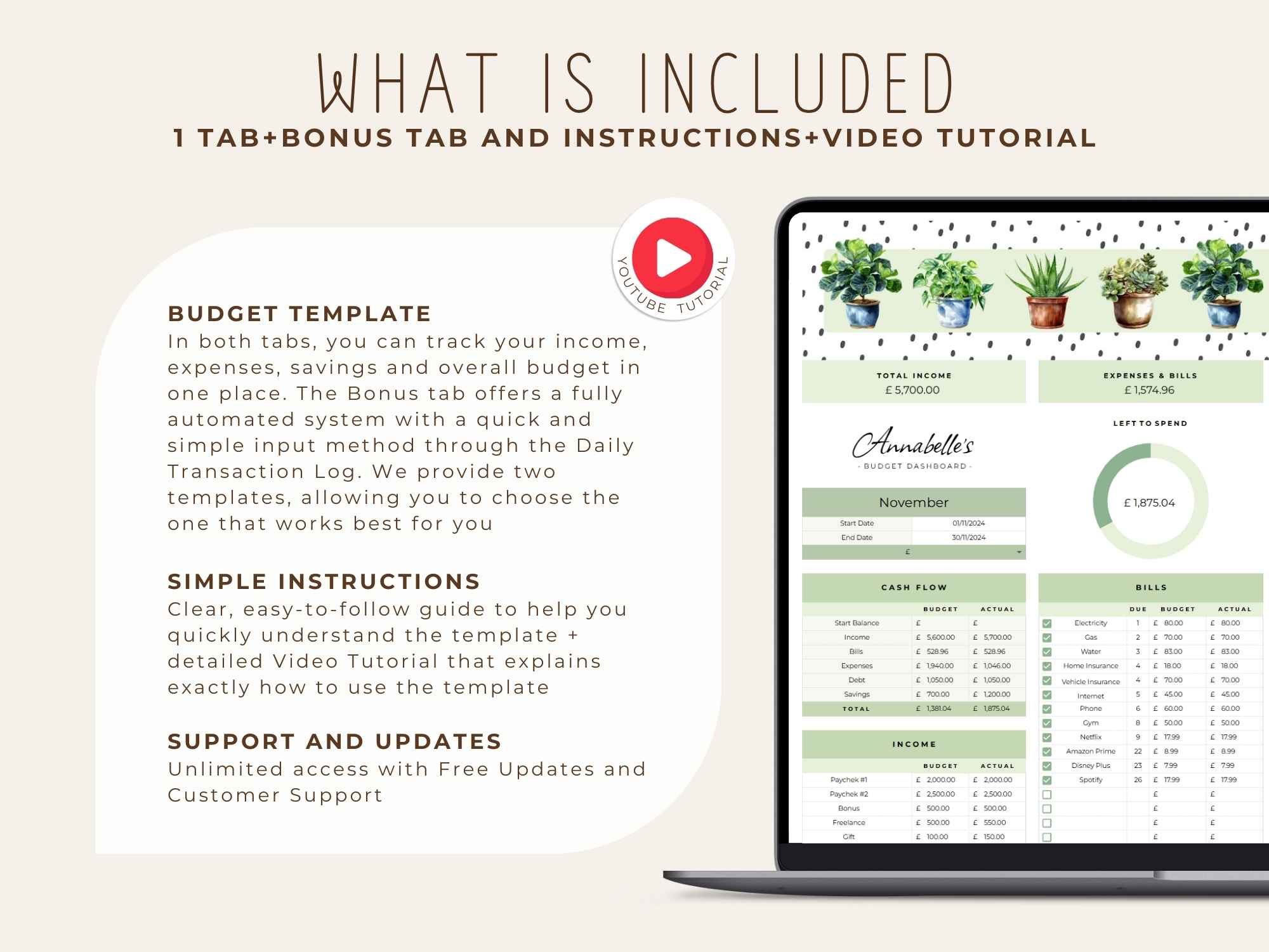 Monthly Budget Template for Google Sheet / Mint - Image 2
